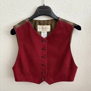 Auth BARBARA BUI PARIS Genuine Suede Leather & Wool Crop Vest...GORGEOUS!